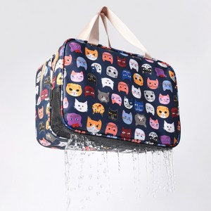 그로스팟 수영가방 물놀이 수영장 목욕 메쉬 방수가방, 네이비 고양이