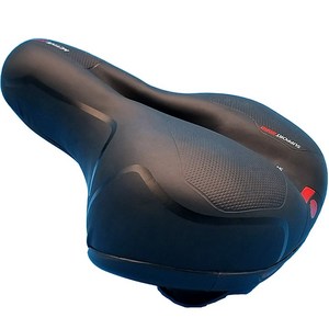 두께 강화 서스펜션 자전거 안장, 블랙 + 레드포인트, 1개