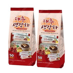 지노 대추생강차 50T X 2개(100T) 일회용 전통차 스틱 쌍화차, 15g, 50개입, 2개