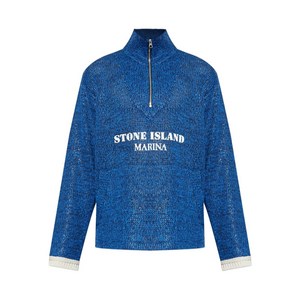 스톤 아일랜드 로고 자수 스웨트셔츠