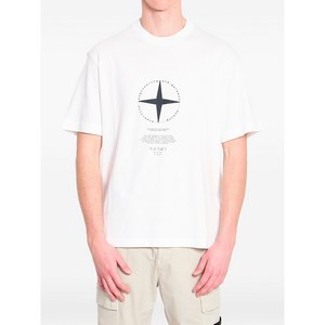 스톤 아일랜드 프린트 크루 넥 티셔츠, 화이트계열, Standard S(KR 90)