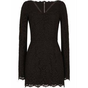 돌체앤가바나 긴소매 레이스 미니 드레스, 블랙계열, Italy 36(KR 33)