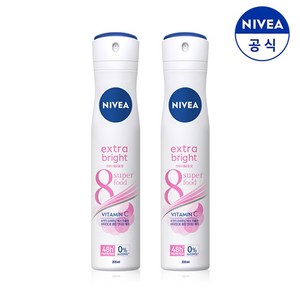 니베아 데오드란트 spay 엑스트라브라이트 200mlX2개, 200ml, 2개