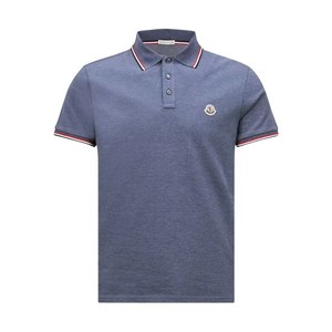 몽클레르 로고 스트라이프 트리밍 폴로 셔츠, 블루계열, Standard M(KR 96-180)
