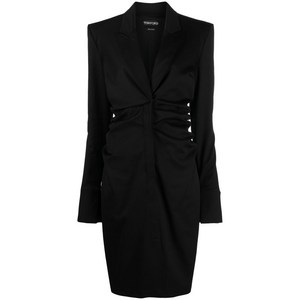 톰포드 주름 테일러드 미디 드레스, 블랙계열, Italy 42