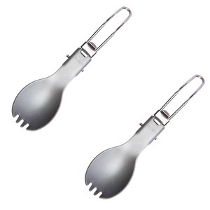 알록스 아웃도어 폴딩 멀티펑셔널 스푼 수저 TW-104, Gray, 2개