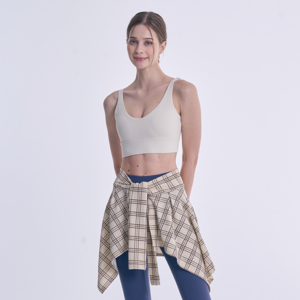 베럴라인 베이지 타탄 체크 엉덩이 레깅스 가리는 치마 힙 카바 래이어드