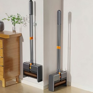 즈이리빙 접이식 힘 절약 빗자루 쓰레받기 세트 틈새 수납, 그레이, 1세트