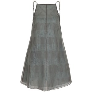 엠포리오아르마니 스트라이프 시스루 오버레이 미니 드레스, 그레이계열, Italy 44(KR 77)