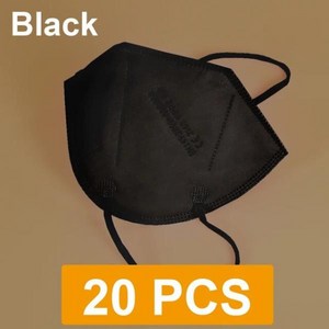 6중 FFP2 입 마스크 KN95 먼지 CE fpp2 독감 얼굴 보호 필터 부드러운 통기성, black-20piece, 20개