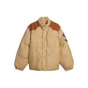 골든 구스 로고 패치 패딩 재킷, 베이지계열, M(KR 100)