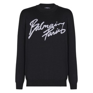 발망 크루넥 울 스웨터, 블랙계열, Standard XXL(KR 120)