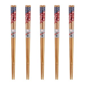 키친왕 일식 대나무젓가락 22.5cm 5P, 선셋 사쿠라, 5개