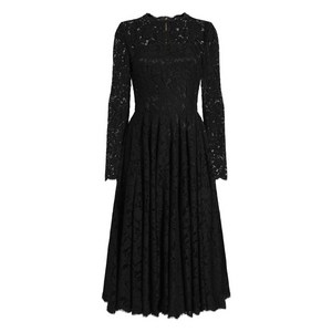 돌체앤가바나 레이스 긴소매 미디 드레스, 블랙계열, Italy 42(KR 55)