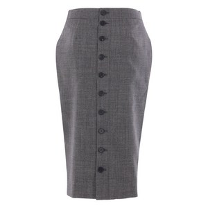 알렉산더맥퀸 버튼 프런트 울 스커트, 그레이계열, Italy 40(KR 55)