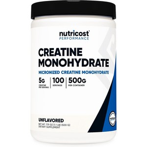 뉴트리코스트 마이크로나이즈드 크레아틴 모노하이드레이트, 500g, 1개