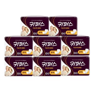 키퍼스 남녀공용 라운드형 롱패드 성인기저귀, 30개입, 8개