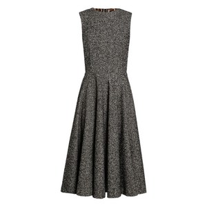 돌체앤가바나 플리츠 디테일 미디 드레스, 블랙계열, Italy 42(KR 55)