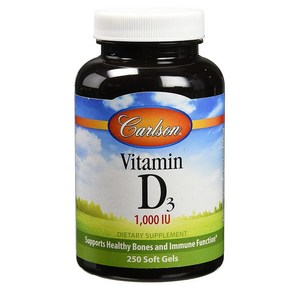 Calson Labs 칼슨랩스 비타민 D3 1000 IU Vitamin D3 250캡슐 1개, 250정