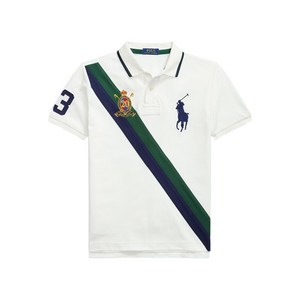 폴로랄프로렌 사선 스트라이프 로고 자수 폴로 셔츠