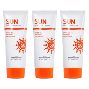 3개)푸드어홀릭 멀티 선크림70ml SPF50+PA+++, 단품