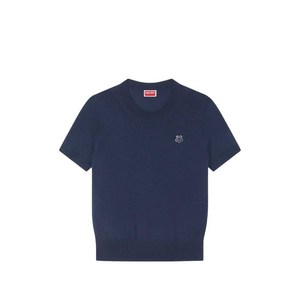 겐조 플라워 배지 반소매 티셔츠, 블루계열, Standard S