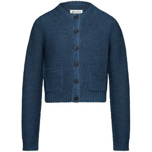 메종 마르지엘라 바스켓 위브 라운드 넥 가디건