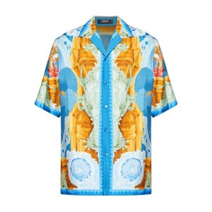 베르사체 아프레스코 프린트 셔츠, 블루계열, Italy 56(KR 43)