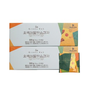 [그린너트] 하루견과 견과류 그린너트 오색 매일 채움 견과 20g x 25봉 x 2세트 (총 50봉), 500g, 2개