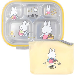 미피 파스텔 스텐 식판세트, 혼합색상, 식판 + 뚜껑 + ..., 1개