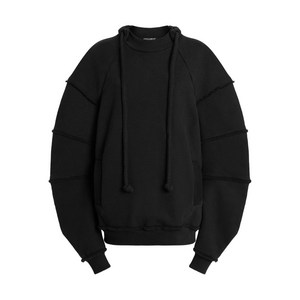 돌체앤가바나 러플 소매 드로스트링 스웨트셔츠, 블랙계열, Italy 38(KR 33)