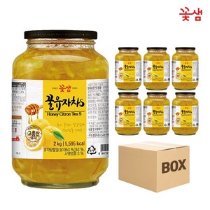 꽃샘 꿀유자차S (1박스) 액상차 과일청, 2kg, 1개입, 6개