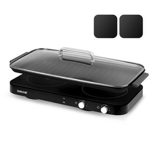 키친아트 인덕션 2구 가정용 전기인덕션 와이드그릴 기획세트 매트 2매 증정