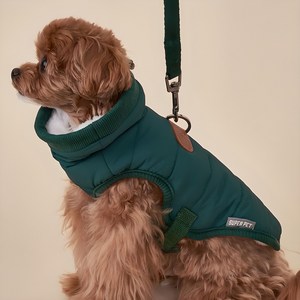 도그아이 강아지 넥워머 패딩, 카키, L, 1개