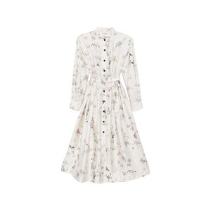 디올 플로럴 벨트 미디 드레스