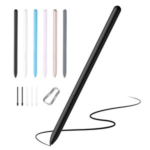 JAMJAKE 갤럭시탭 스마트폰 노트 S펜 와콤 호환 EMR 무충전 태블릿 터치펜 Galaxy Tab S6~S9 시리즈 호환