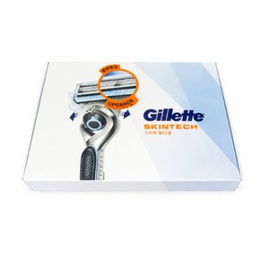 질레트 정품 스킨텍 매뉴얼 면도기 핸들 + 면도날 12p 세트, 1세트