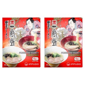 잇푸도 하카타 돈코츠라멘 아카마루 & 시로마루 480g, 2개