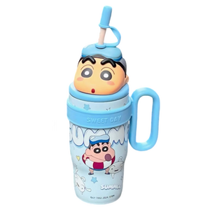 룩코이 캐릭터 316 스테인레스 스틸 손잡이 보온병, 블루, 800ml, 1개