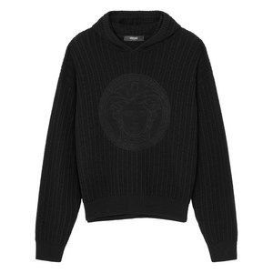 베르사체 메두사 자수 케이블 니트 후디, 블랙계열, Italy 48(KR 100)