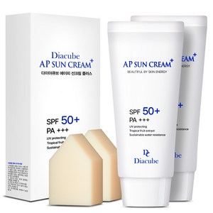 다이아큐브 백탁없는 저자극 혼합자차 톤업 워터프루프 선크림 SPF50+ PA+++ 60ml, 2개