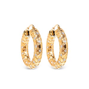 베르사체 그레카 인그레이빙 후프 이어링