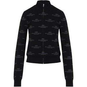 발렌시아가 로고 자카드 가디건, 블랙계열+그레이계열, Standard M(KR 66)