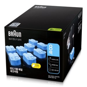 BRAUN 클린 앤 리뉴 면도기 세정액, CCR (8개입)