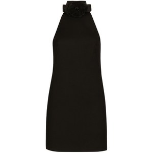 돌체앤가바나 플로럴 아플리케 민소매 미니 드레스, 블랙계열, Italy 42(KR 55)