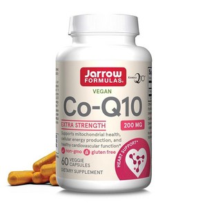 Jaow Fomulas Co-Q10 200mg - 60 식물성 캡슐 - 미토콘드리아 건강 에너지 생산 및 심혈관 기능을 위한 항산화 지원 - 최대 60회 분량, 1개, 60정