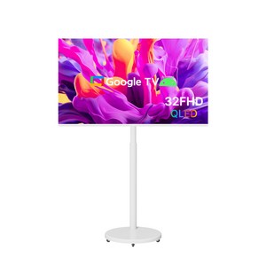 무빙큐빅스 스마트 32인치 FHD QLED 삼탠바이미 X1시리즈 화이트에디션 셋트 이동식 tv 거치대 스탠바이미 삼텐 중소바이미
