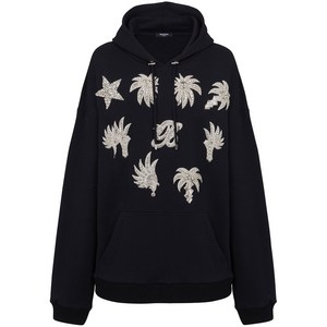 발망 크리스털 장식 후디, 블랙계열+베이지계열, Standard S(KR 100)