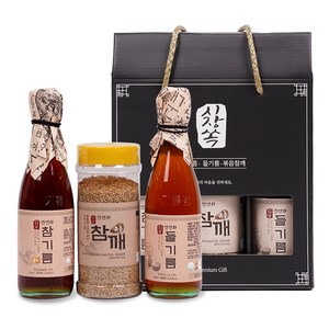 시장쏙 전연화 참기름 골드 + 전연화 들기름 + 전연화 볶음참깨 선물세트 1호