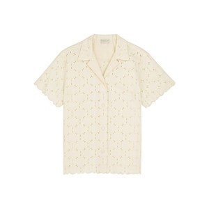 몽클레르 브로드리 앙글레즈 반소매 셔츠, 베이지계열, Italy 40(KR 44)